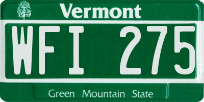 VT license plate WFI275