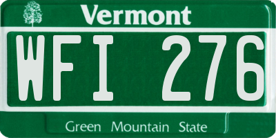 VT license plate WFI276