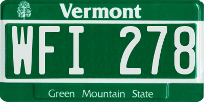 VT license plate WFI278