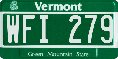 VT license plate WFI279