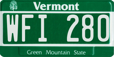 VT license plate WFI280