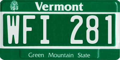 VT license plate WFI281