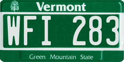 VT license plate WFI283