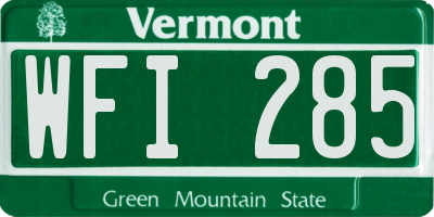 VT license plate WFI285