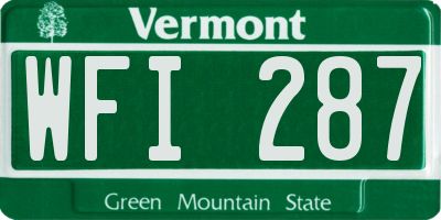 VT license plate WFI287