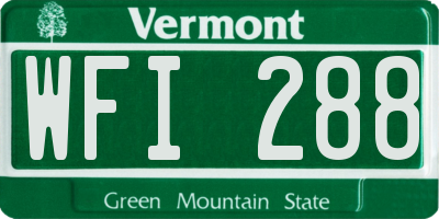 VT license plate WFI288
