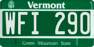 VT license plate WFI290