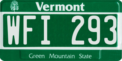 VT license plate WFI293