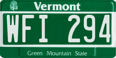 VT license plate WFI294