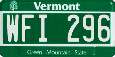 VT license plate WFI296