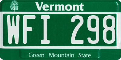VT license plate WFI298