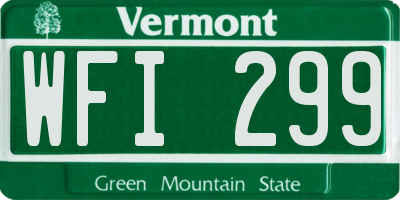 VT license plate WFI299