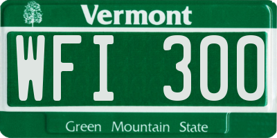 VT license plate WFI300