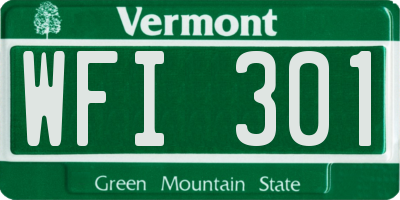 VT license plate WFI301