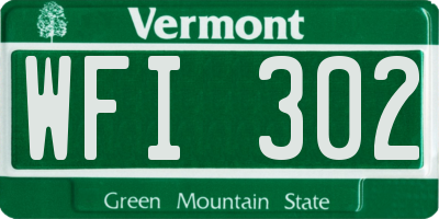 VT license plate WFI302