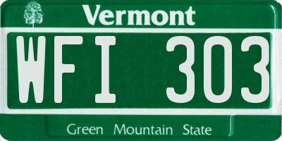 VT license plate WFI303