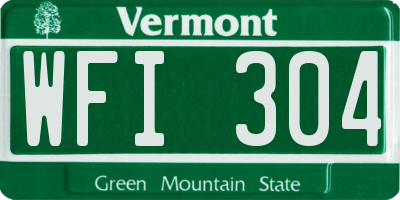 VT license plate WFI304