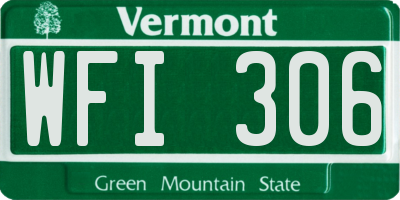 VT license plate WFI306
