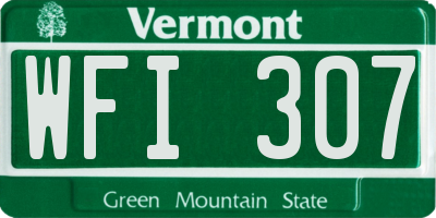 VT license plate WFI307