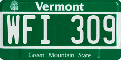 VT license plate WFI309