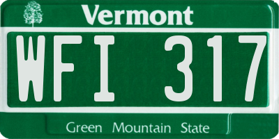 VT license plate WFI317