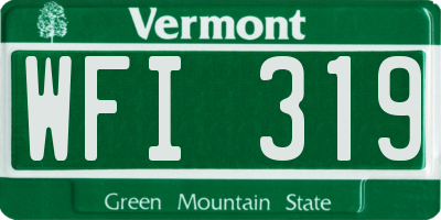 VT license plate WFI319