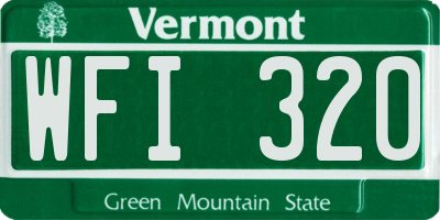 VT license plate WFI320