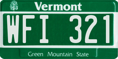 VT license plate WFI321