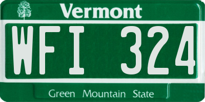 VT license plate WFI324