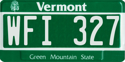 VT license plate WFI327