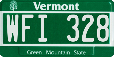 VT license plate WFI328