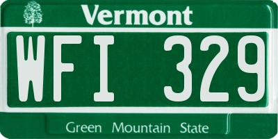 VT license plate WFI329