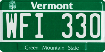 VT license plate WFI330