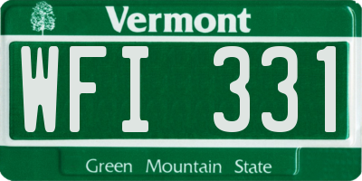 VT license plate WFI331