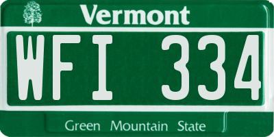 VT license plate WFI334