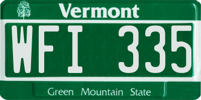 VT license plate WFI335
