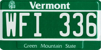 VT license plate WFI336