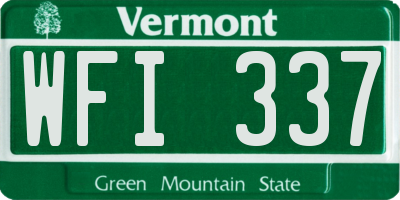 VT license plate WFI337