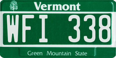 VT license plate WFI338