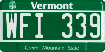 VT license plate WFI339