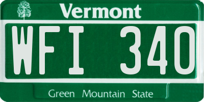 VT license plate WFI340