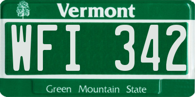 VT license plate WFI342