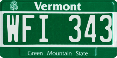 VT license plate WFI343