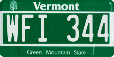 VT license plate WFI344