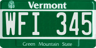 VT license plate WFI345