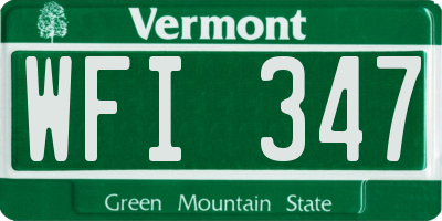 VT license plate WFI347