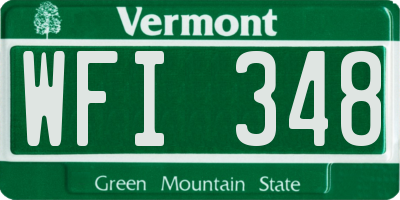 VT license plate WFI348