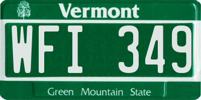 VT license plate WFI349