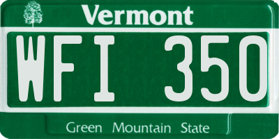 VT license plate WFI350