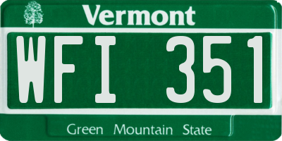VT license plate WFI351